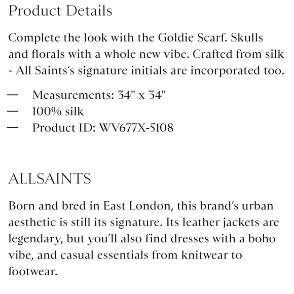 All Saints Black and Gold Scarf - Picture 4 of 4